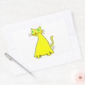 黄色い太った猫 長方形シール (封筒)