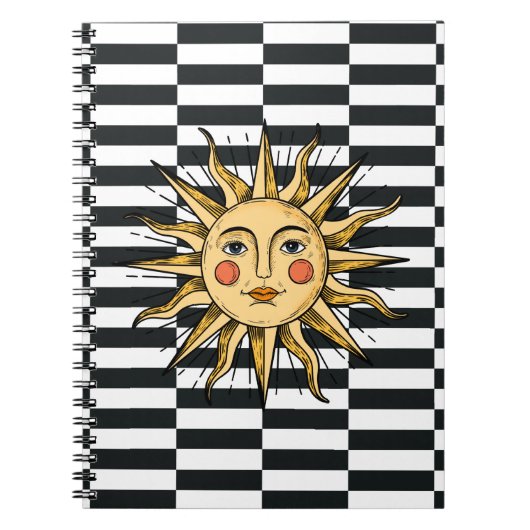 黄色い太陽と顔 ノートブック (正面)