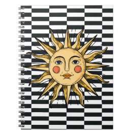 黄色い太陽と顔 ノートブック