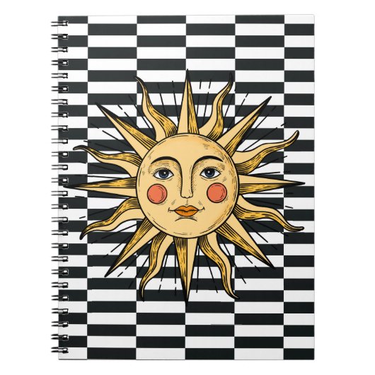 黄色い太陽と顔 ノートブック (正面)