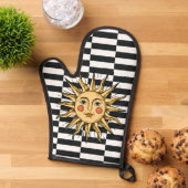 黄色い太陽と顔 鍋つかみ (トップダウン)