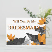 黄色い太陽のひまわり、あなたは私のウェディングパーティーに? 招待状 (スタンド正面)