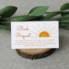 黄色い太陽のベビーシャワーの本のリクエスト エンクロージャーカード