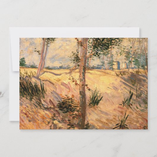 黄色い太陽の下の木のある野原のヴィンセント・ヴァン・ゴッホ 招待状 (正面)