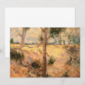 黄色い太陽の下の木のある野原のヴィンセント・ヴァン・ゴッホ 招待状 (正面/裏面)