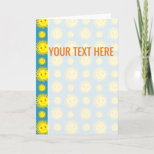 黄色い太陽の顔のパターン発表 案内状 (正面)