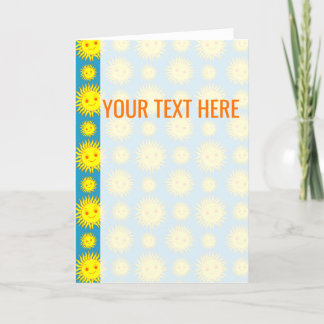 黄色い太陽の顔の模様のお知らせ 案内状