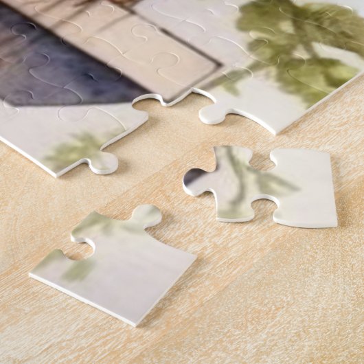 黄色い子猫の窓の花絵画箱 ジグソーパズル (側面)