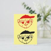 黄色い少年たちと野球帽のパーティー ポストカード (スタンド正面)