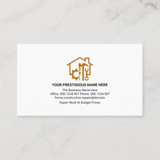 黄色い屋根の便利屋の窓ペイン 名刺 (裏面)