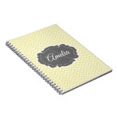 黄色い山形ノートブパーソナライズされたック ノートブック (右側)