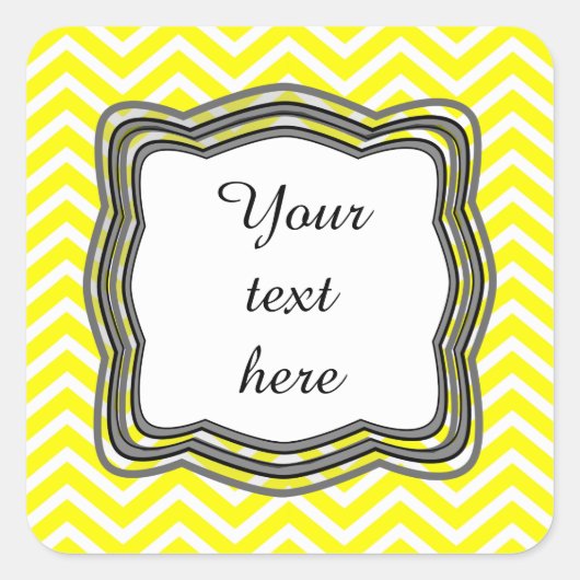 黄色い山形ラベル スクエアシール (正面)