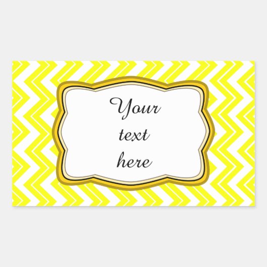 黄色い山形ラベル 長方形シール (正面)