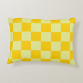 黄色い市松模様にギンガムパターン アクセントクッション (裏面)
