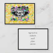 黄色い帽子をかぶった笑う骨格女性 名刺 (正面/裏面)