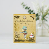 黄色い帽子屋の不思議の国の誕生日のお茶会 招待状 (スタンド正面)