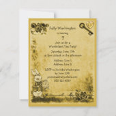 黄色い帽子屋の不思議の国の誕生日のお茶会 招待状 (裏面)