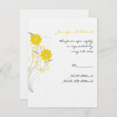 黄色い応答カードでロマンス発芽 出欠カード (正面/裏面)