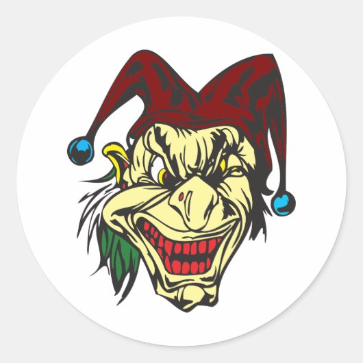 黄色い怖いジェスター ラウンドシール (正面)