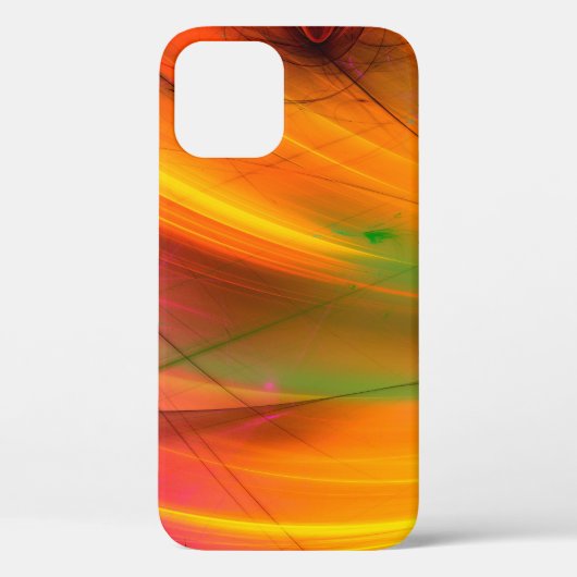 黄色い抽象芸術フラクタル描写背景3d'3d、 Case-Mate iPhoneケース (裏面)