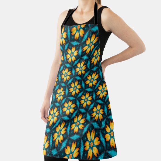 黄色い抽象芸術花 エプロン (インサイチュ)