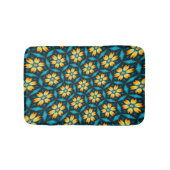 黄色い抽象芸術花 バスマット (正面)