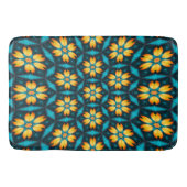 黄色い抽象芸術花 バスマット (正面)