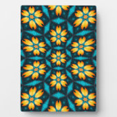 黄色い抽象芸術花 フォトプラーク (正面)