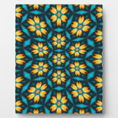 黄色い抽象芸術花 フォトプラーク (正面)