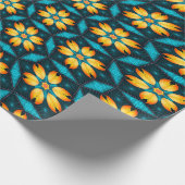 黄色い抽象芸術花 ラッピングペーパー (角)