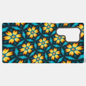 黄色い抽象芸術花 SAMSUNG GALAXYケース (裏面横)