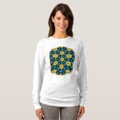 黄色い抽象芸術花 Tシャツ (正面フル)