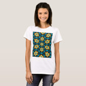 黄色い抽象芸術花 Tシャツ (正面フル)