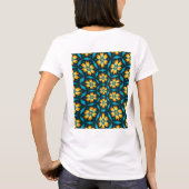 黄色い抽象芸術花 Tシャツ (裏面)