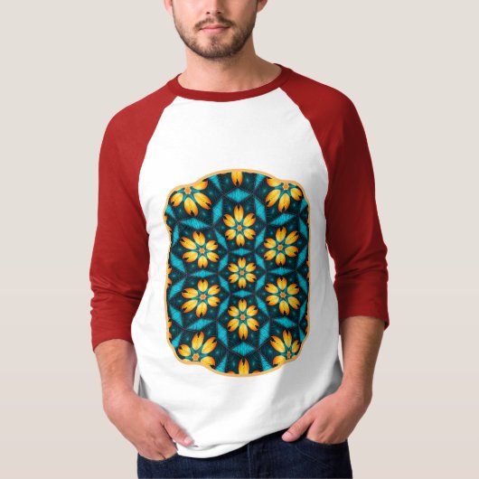 黄色い抽象芸術花 Tシャツ (正面)