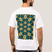 黄色い抽象芸術花 Tシャツ (裏面)