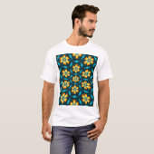 黄色い抽象芸術花 Tシャツ (正面フル)