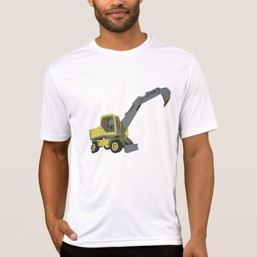 黄色い掘削機の建設機械 Tシャツ (正面)
