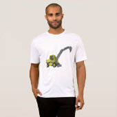 黄色い掘削機の建設機械 Tシャツ (正面フル)