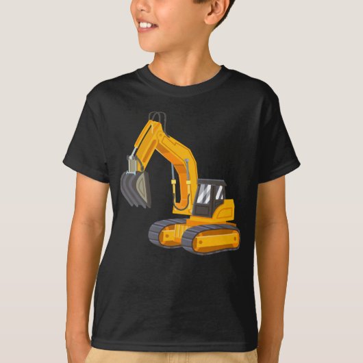 黄色い掘削機 Tシャツ (正面)