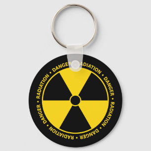 黄色い放射の記号Keychain キーホルダー