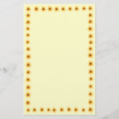 黄色い文房具縁どに黄色のひまわり 便箋 (正面)