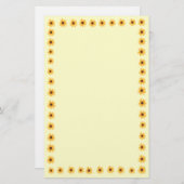 黄色い文房具縁どに黄色のひまわり 便箋 (正面/裏面)