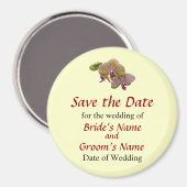 黄色い斑紋のある蘭の日付の保存 マグネット (正面/裏面)