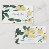 黄色い新花の花ビジネスカード 名刺 (正面/裏面)