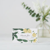 黄色い新花の花ビジネスカード 名刺 (スタンド正面)