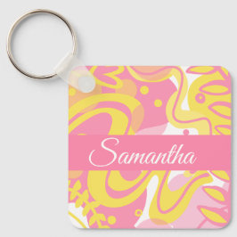 黄色い旋回植物 キーホルダー