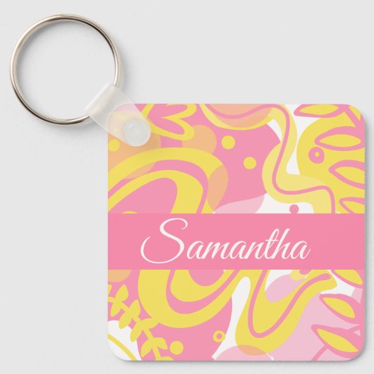 黄色い旋回植物 キーホルダー (正面)