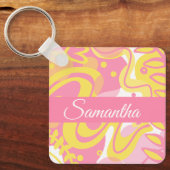 黄色い旋回植物 キーホルダー (正面)