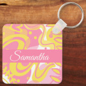 黄色い旋回植物 キーホルダー (裏面)